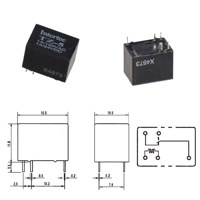 Miniatur TZ Printrelais, Spule 5V-, 1-polig UM