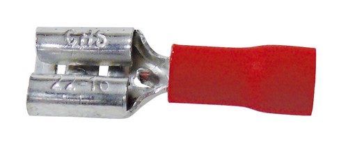 Flachsteckhülsen 0.8 x 6.35mm 50 Stück Rot in Plastikbox