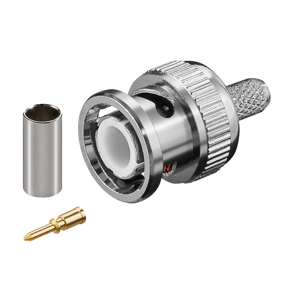 BNC-Crimpstecker für RG58-/U-Kabel, mit vergoldetem Pin