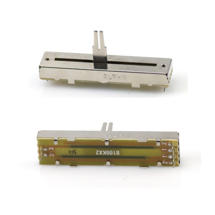 Schieberegler stereo, 45mm, 2x100k lin