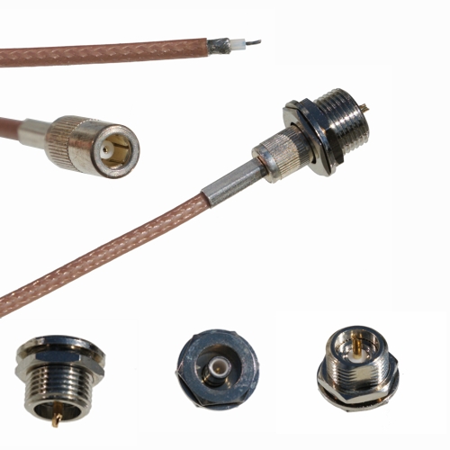 SMB HF-Steckverbindung Einbaustecker + Kabelbuchse mit RG316