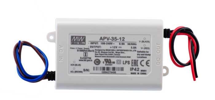 Schaltnetzteil MEANWELL 35W 24V/1.5A