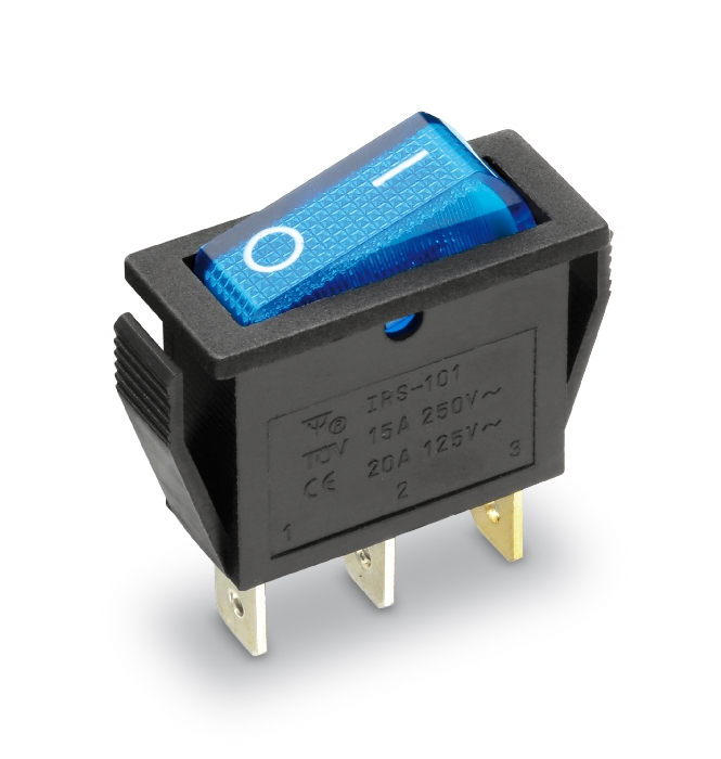 Wippenschalter beleuchtet je 1-polig EIN 250V~/15A