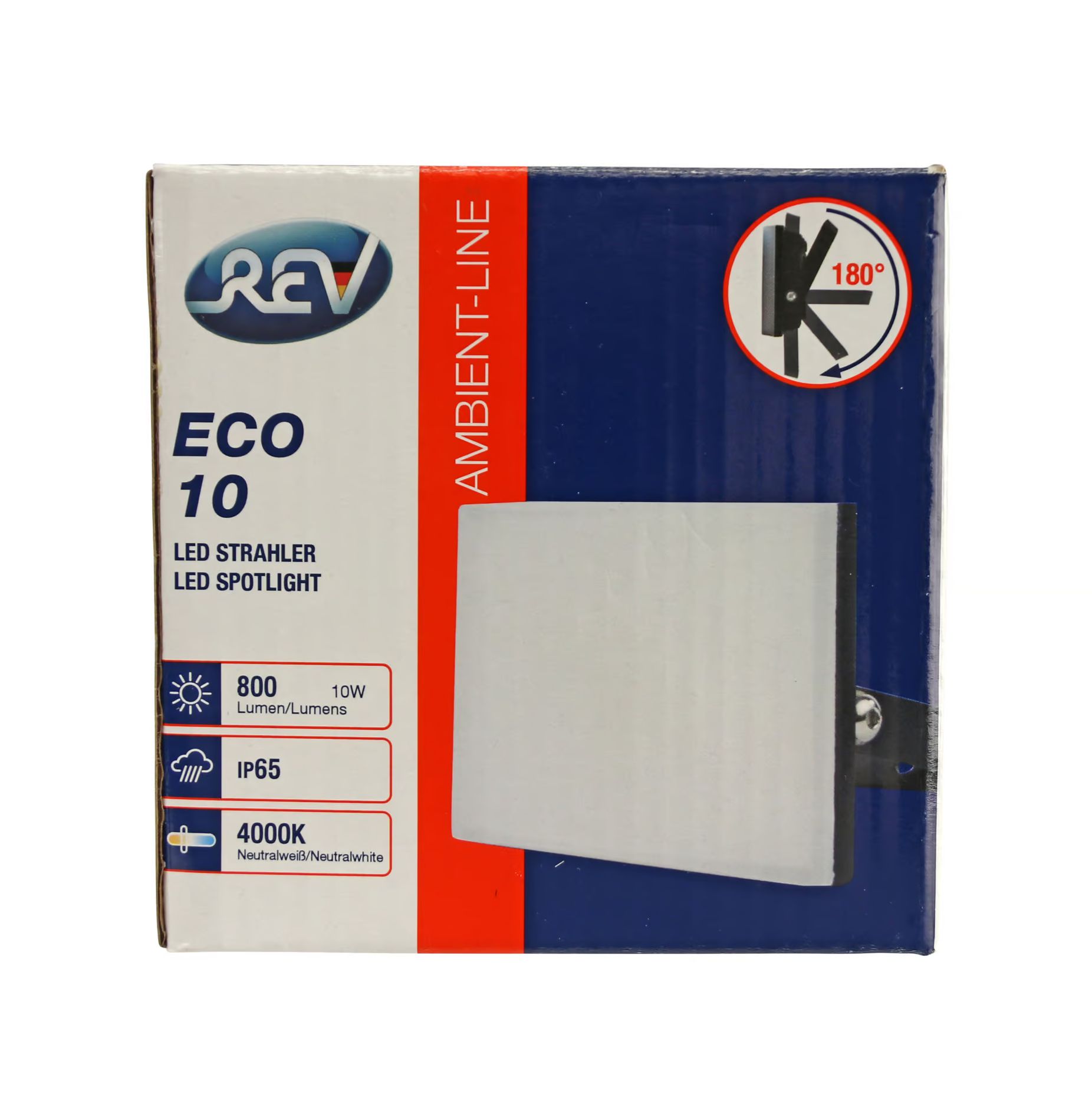 LED Strahler Eco 10 LFPOF010, 10W, 4000K, 800 lm, neutralweiß, IP65, schwarz