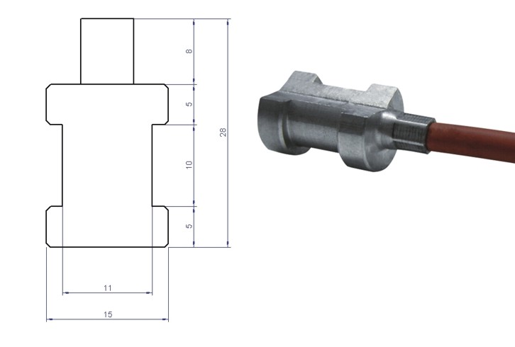 Rohr-Anlegefühler mit Sensor PT100, 3 m