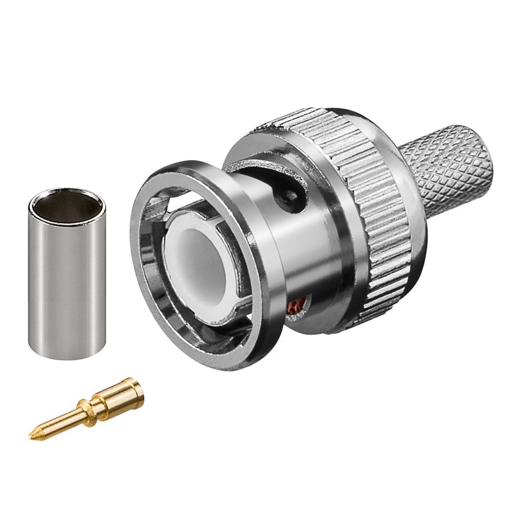 BNC-Crimpstecker für RG-59/U-Kabel, mit vergoldetem Pin