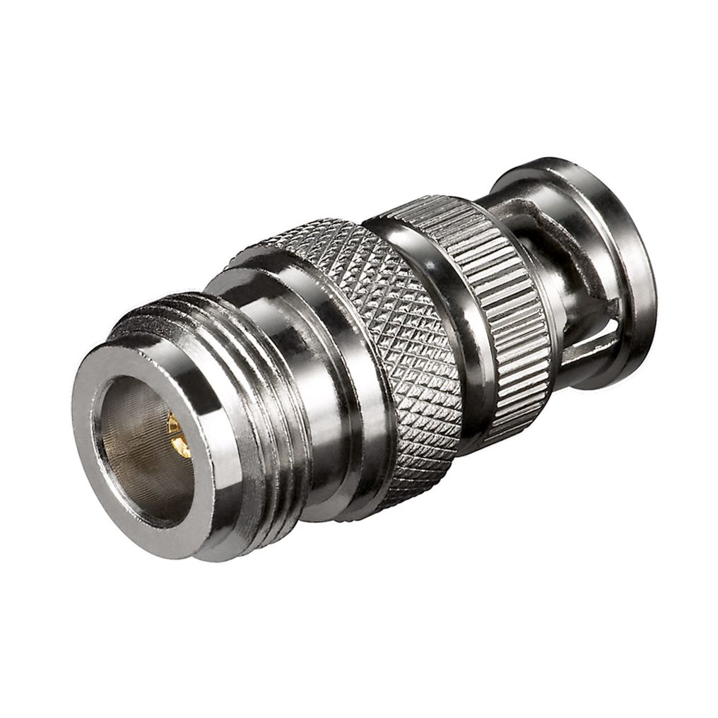 Adapter N-Kupplung > BNC-Stecker mit vergoldetem Kontakt