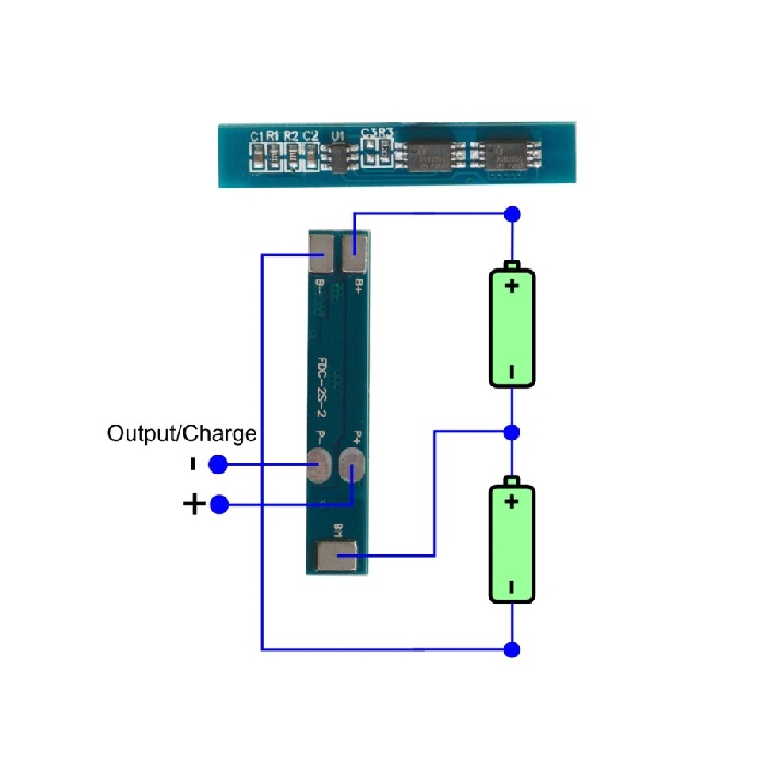 PCM-2S-3A Akku-Schutzbeschaltung für 2 Lithium Akku