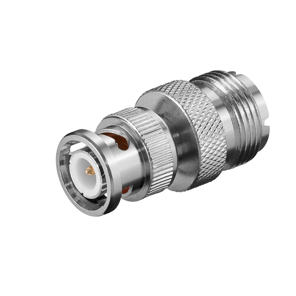 Adapter BNC-Stecker > UHF-Kupplung mit vergoldeten Kontakten