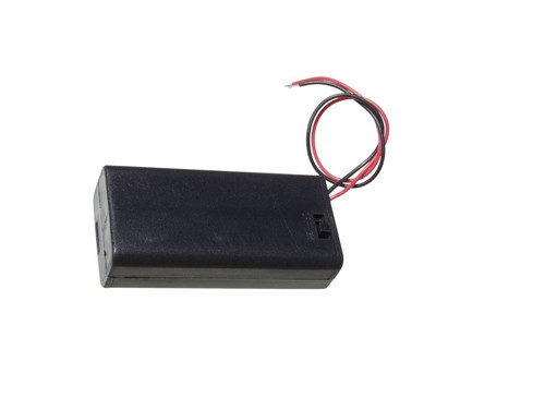 Kunststoff-Batteriehalterbox 2 x UM 3 mit Schalter