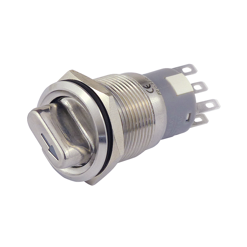 Vollmetalldrehschalter Edelstahl, 3 Schaltstellungen