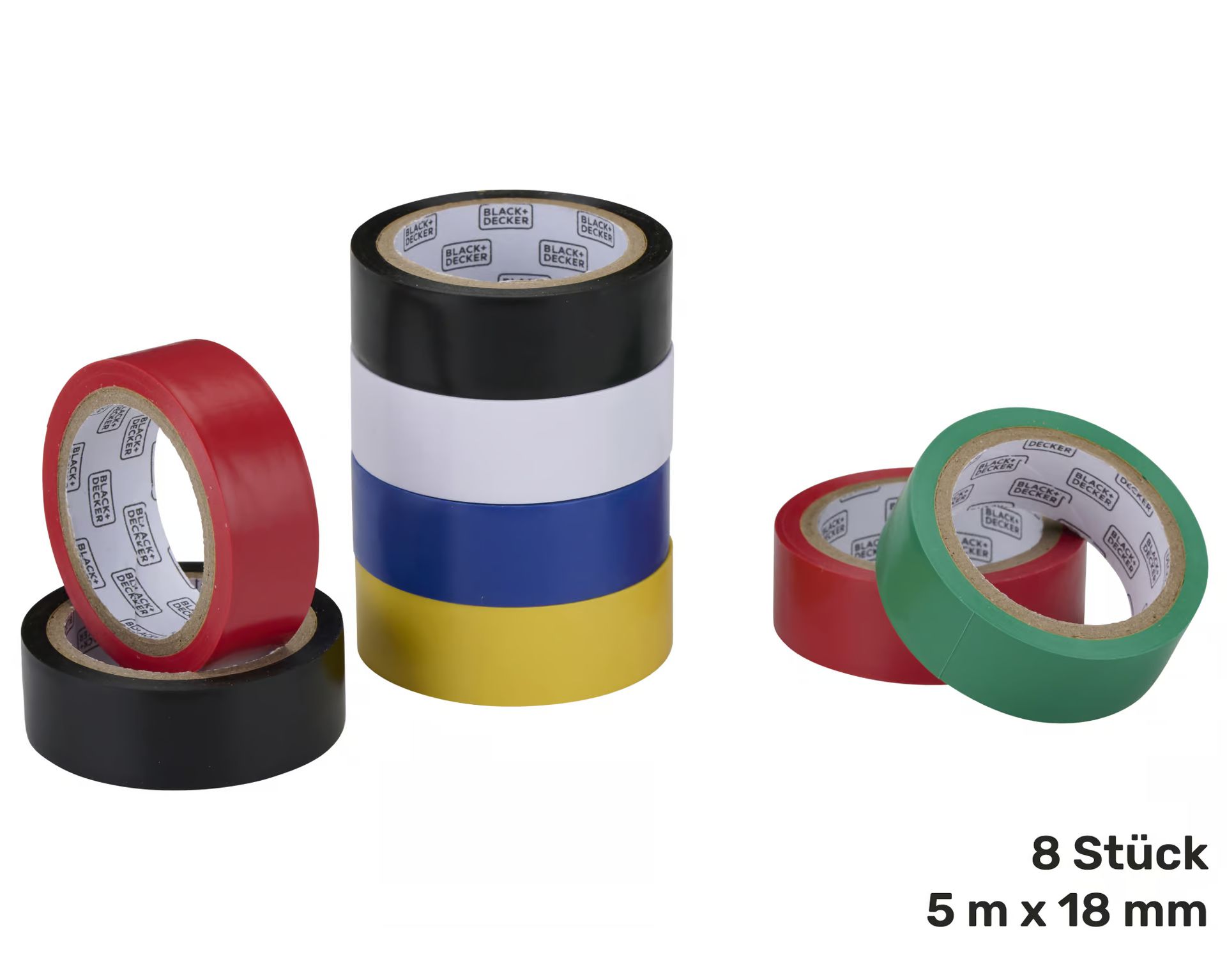 BLACK & DECKER Isolierband,18mm, 5m, 8 Rollen