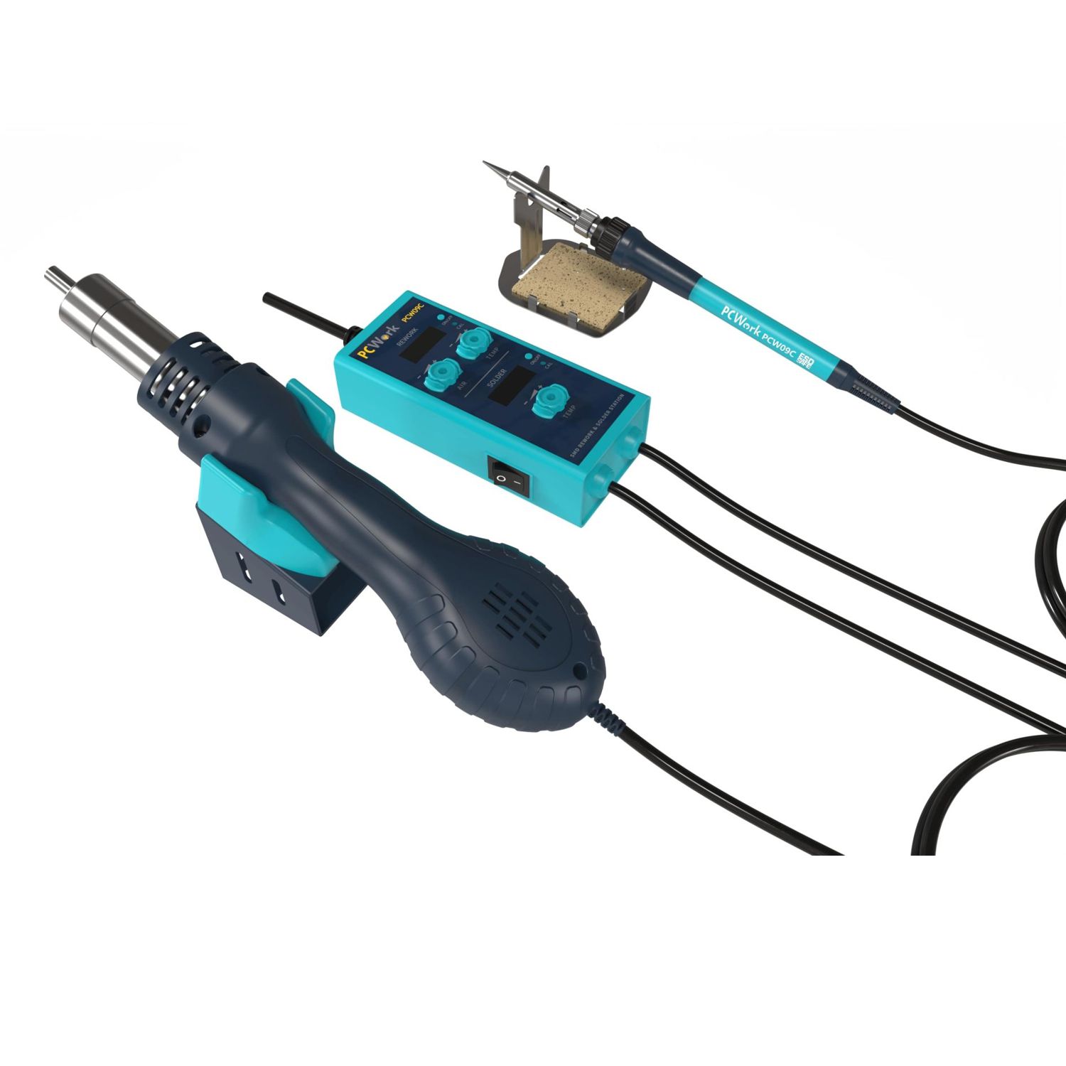 2-in-1 Heißluftstation Lötstation 650W 2 Kanäle