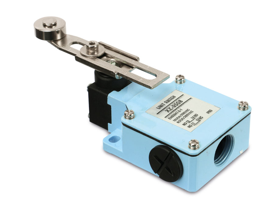 Endschalter mit Metallgehäuse und verstellbarem Rollenhebel