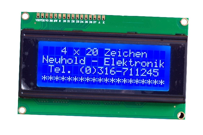 LCD Punkt Matrix-Modul 4x20 Zeichen blau