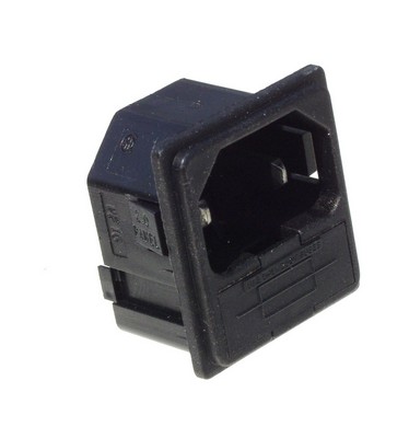 Kaltgeräte Einbaustecker mit Sicherungshalter