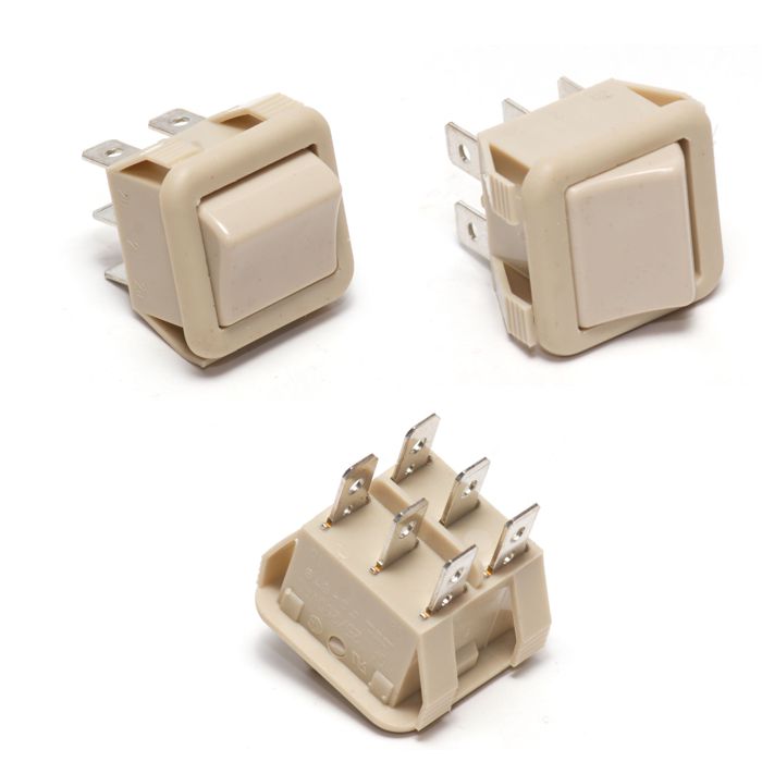 Wippschalter 25x25mm, 2-polig UM, 10A/250V~