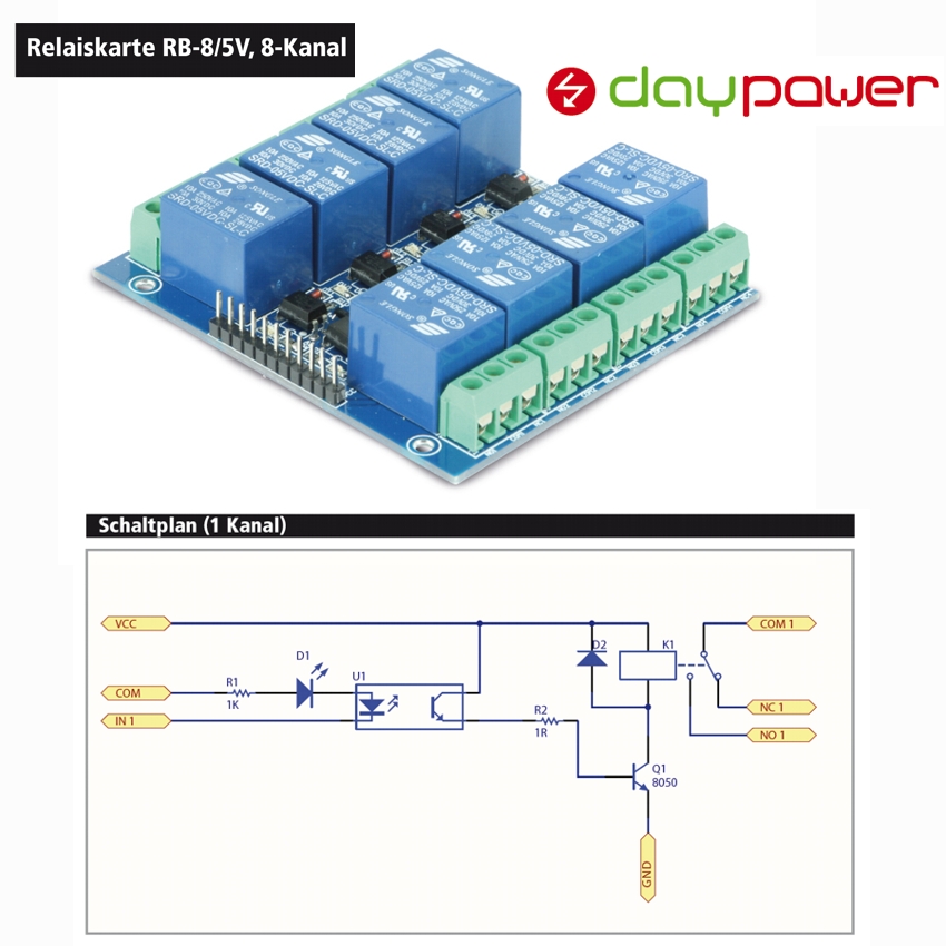 5 Stück 5V DC Relaiskarte – 1x UM Relaisplatine, Fertigmodul Mit Betriebsanzeige