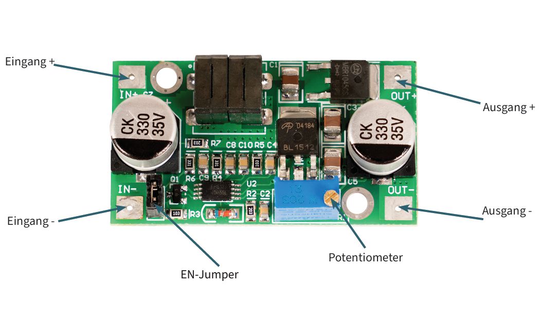 SBC-BuckBoost02 Aufwärts- / Abwärtswandler mit breiten Eingangsbereich von 5 bis 25 V DC