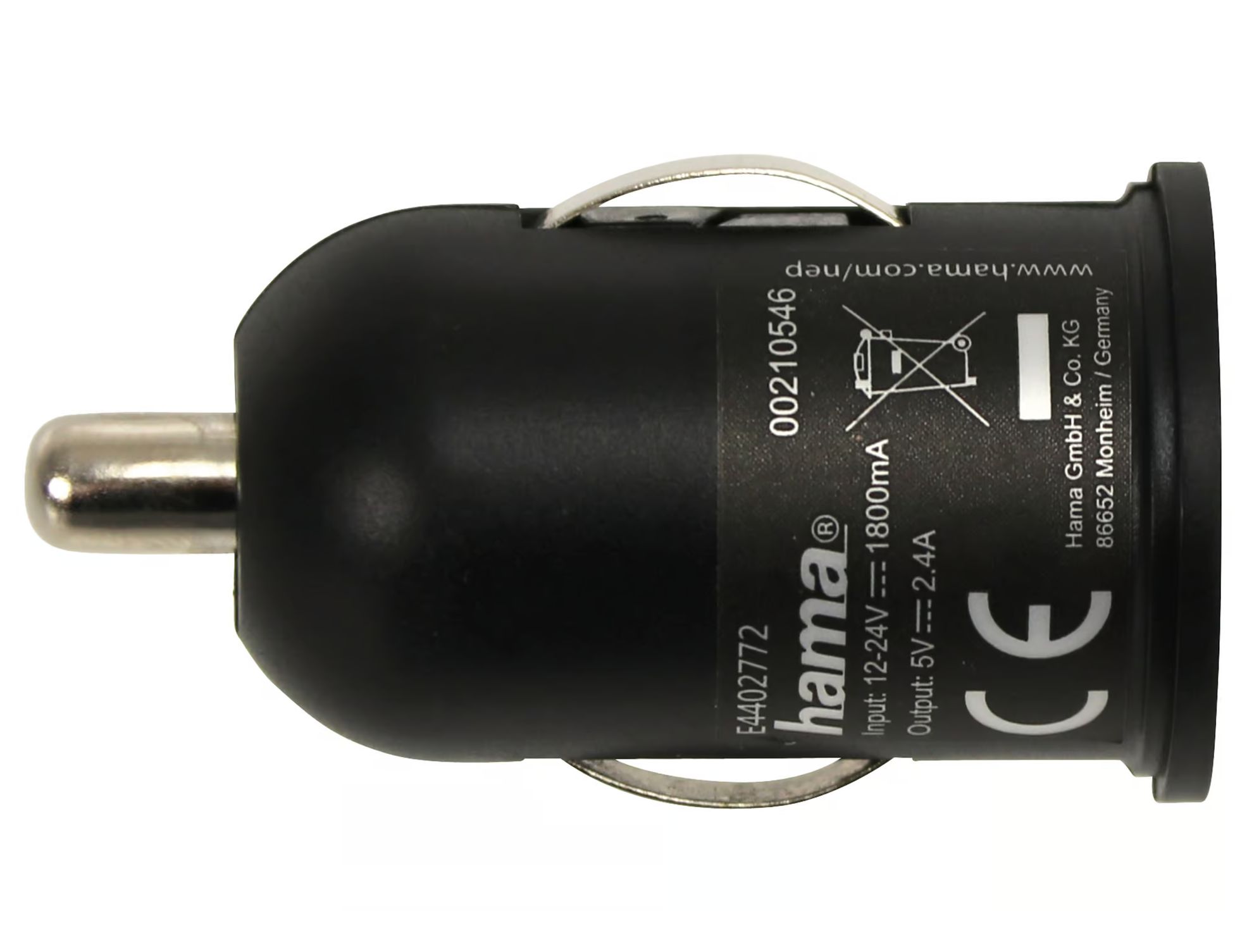 KFZ-Ladegerät, USB, 12 W, schwarz, 2-fach