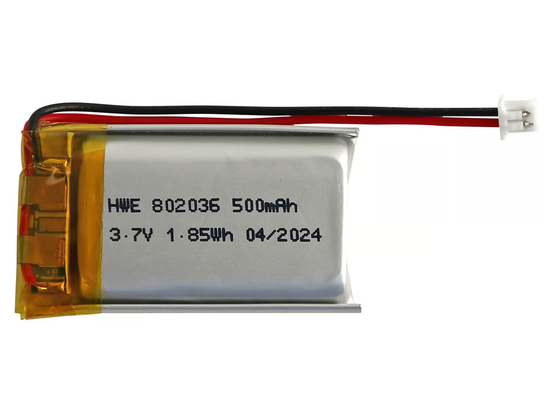 Lithium-Polymer-Akku SP802036P, 3,7 V/500 mAh, 5 Stück