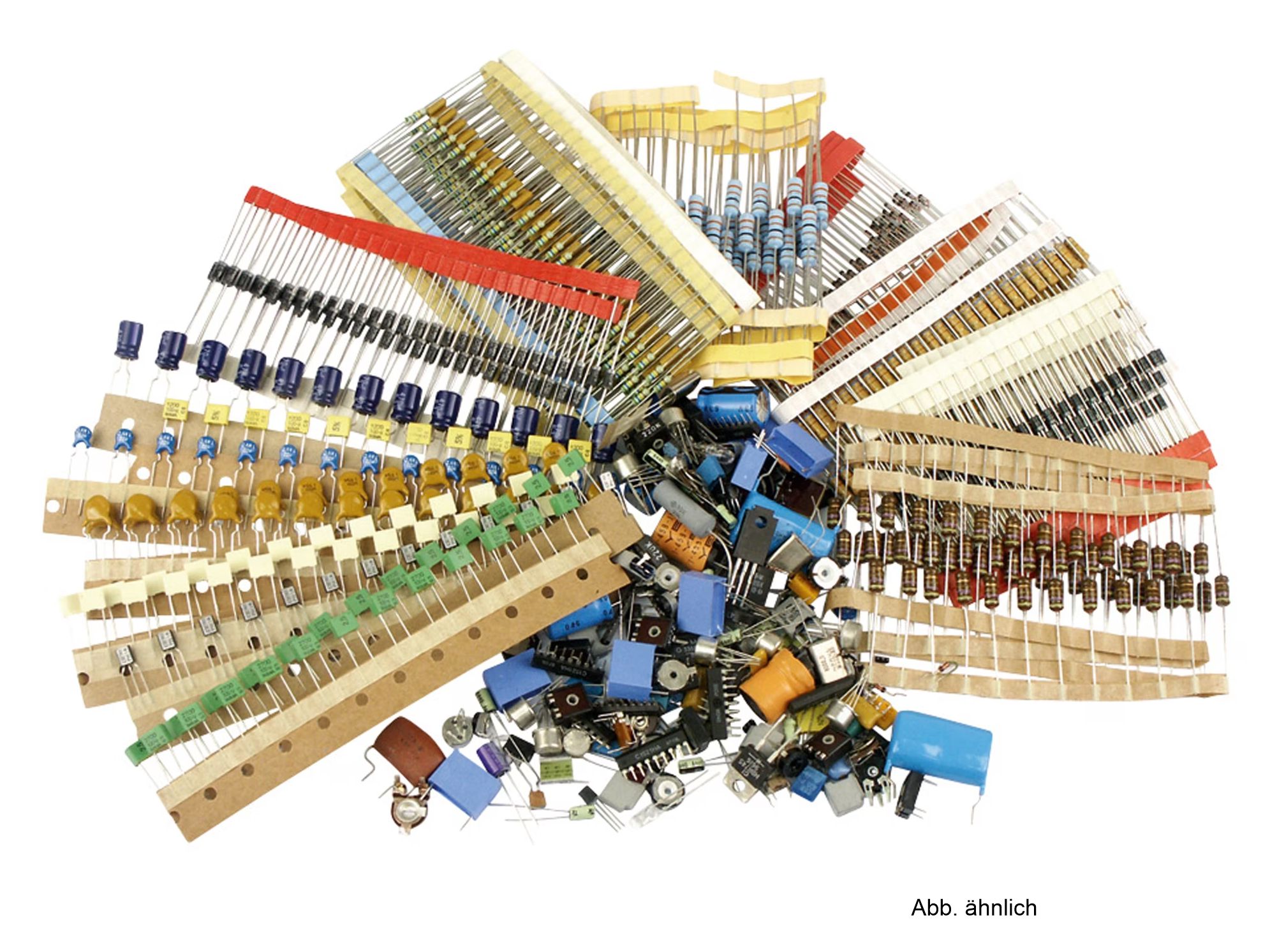 Sortiment Bauelemente 1kg Elkos, Dioden, Widerstände...etc.