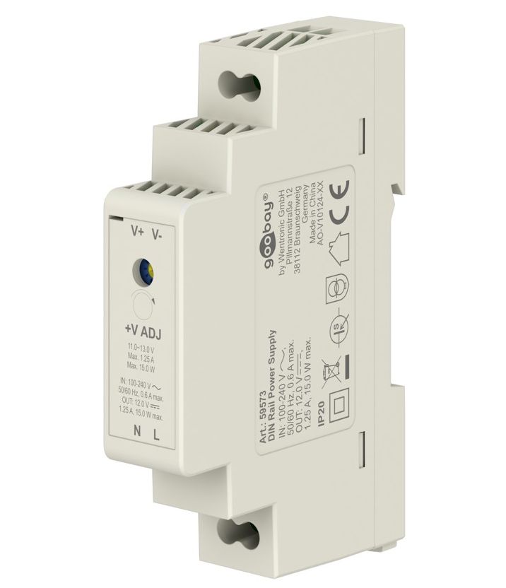 Hutschienen-Netzteil (DIN-Rail) 12 V (DC), 1,25 A, 15 W