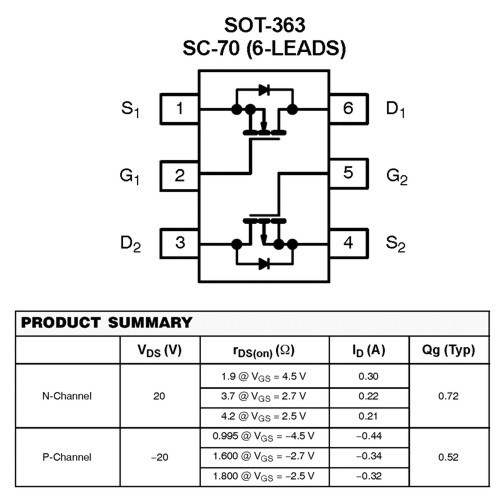 Si1551 Komplemetär MOSFET, 10er Pkg.