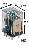 Relais HC4-H-AC24V, 4x Wechsler, Spule 24V~