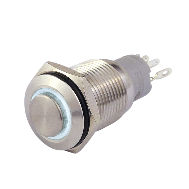 Metallschalter 16 mm mit LED-Ringbeleuchtung weiss 1-polig UM