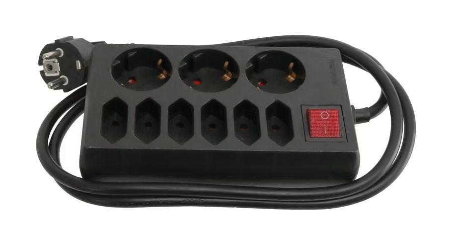 Steckdosenleiste 42922, 9-fach, schwarz