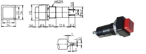 Druckschalter DS-311 ROT