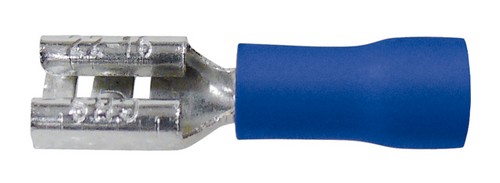 Flachsteckhülsen 0.8 x 4.75mm 50 Stück Blau in Plastikbox