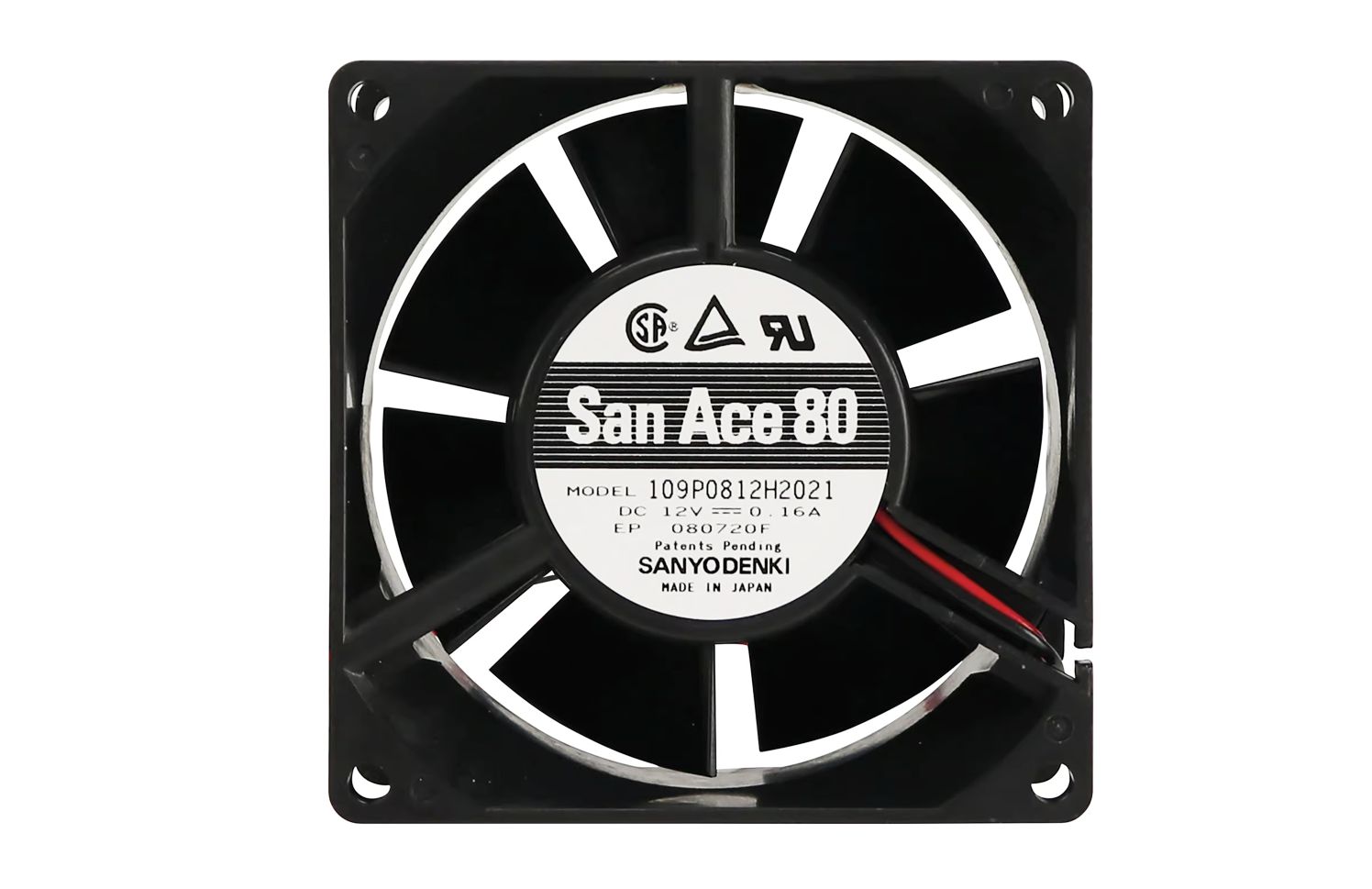 Axiallüfter, San Ace 80, 109P0812H2021, 80x80x32 mm, 12V-, 1,92W